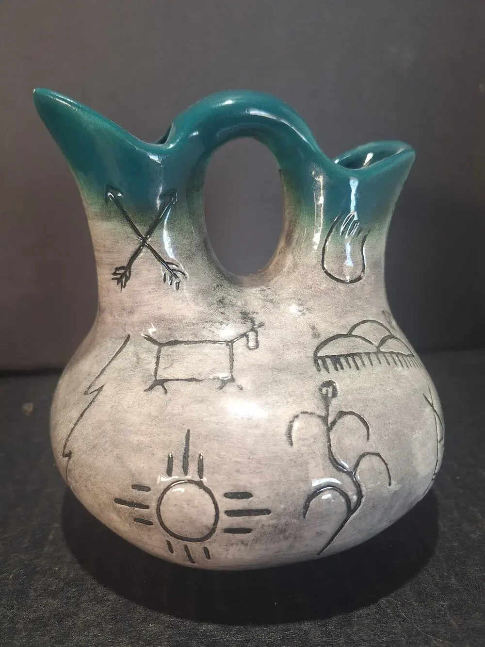 Vintage 1970s Rosemary’s Ceramics Mesa Arizona Southwest Pottery Pitcher Vase